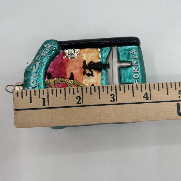 Landmark Creations Santa Monica Pier Glass Ornament California Hand Painted VTG - Picture 12 of 13